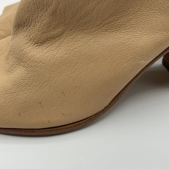 Steve Madden Nonstp Tan Leather Ankle Strap Stacked Heel Booties Size 7 - Picture 4 of 10